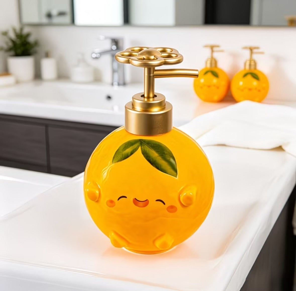 Creative Orange Ceramic Dispenser Bottle