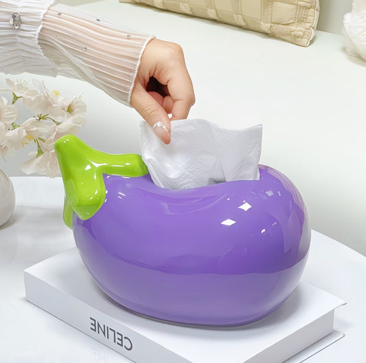 Eggplant Ceramic Tissue Box