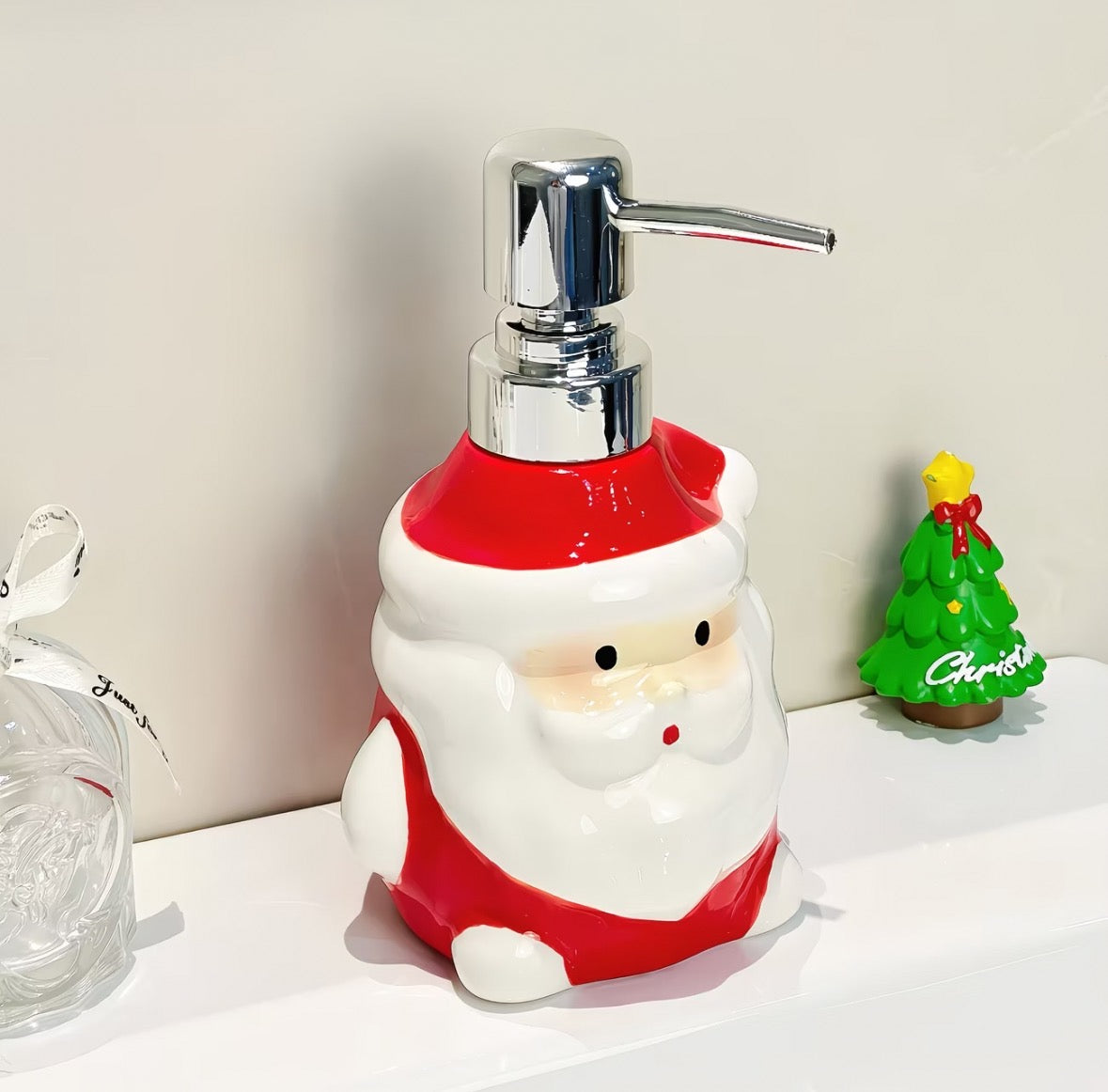 Santa Claus Ceramic Dispenser Bottle