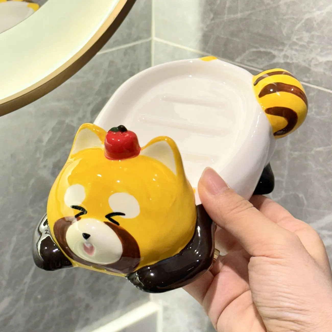 Raccoon Ceramic Soap Dish
