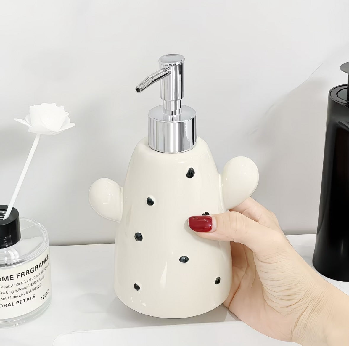 Minimalist Cactus Ceramic Dispenser Bottle