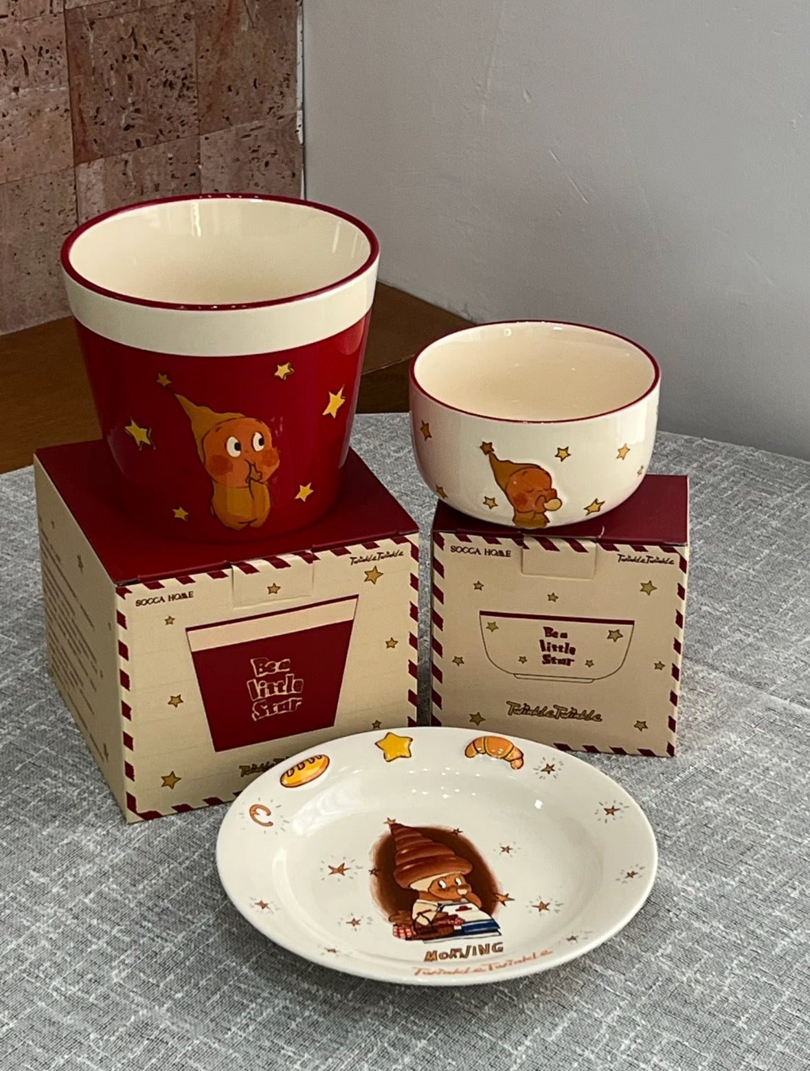 Star Character Ceramic Bowl & Plate Set