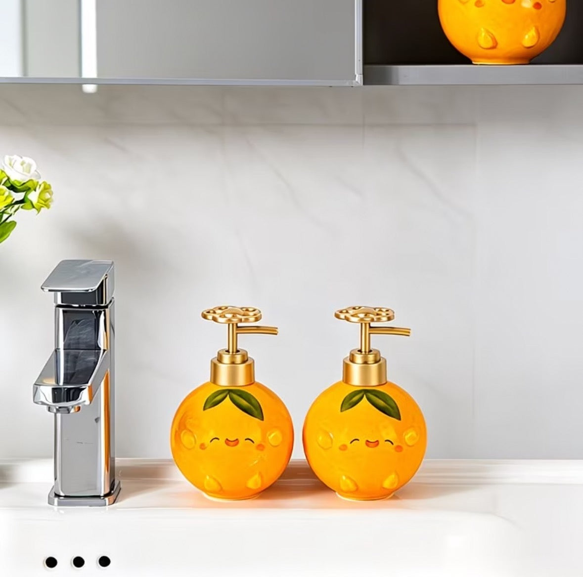 Creative Orange Ceramic Dispenser Bottle