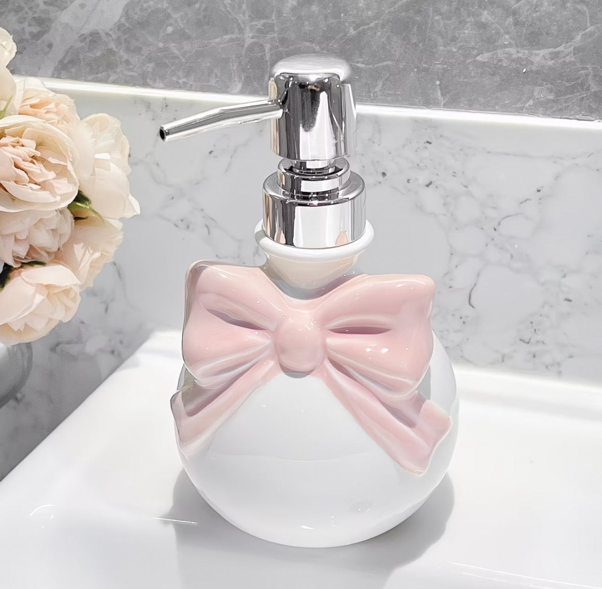 Bow Ceramic Dispenser Bottle