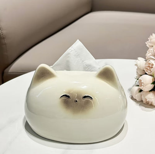 Siamese Cat Ceramic Tissue Box