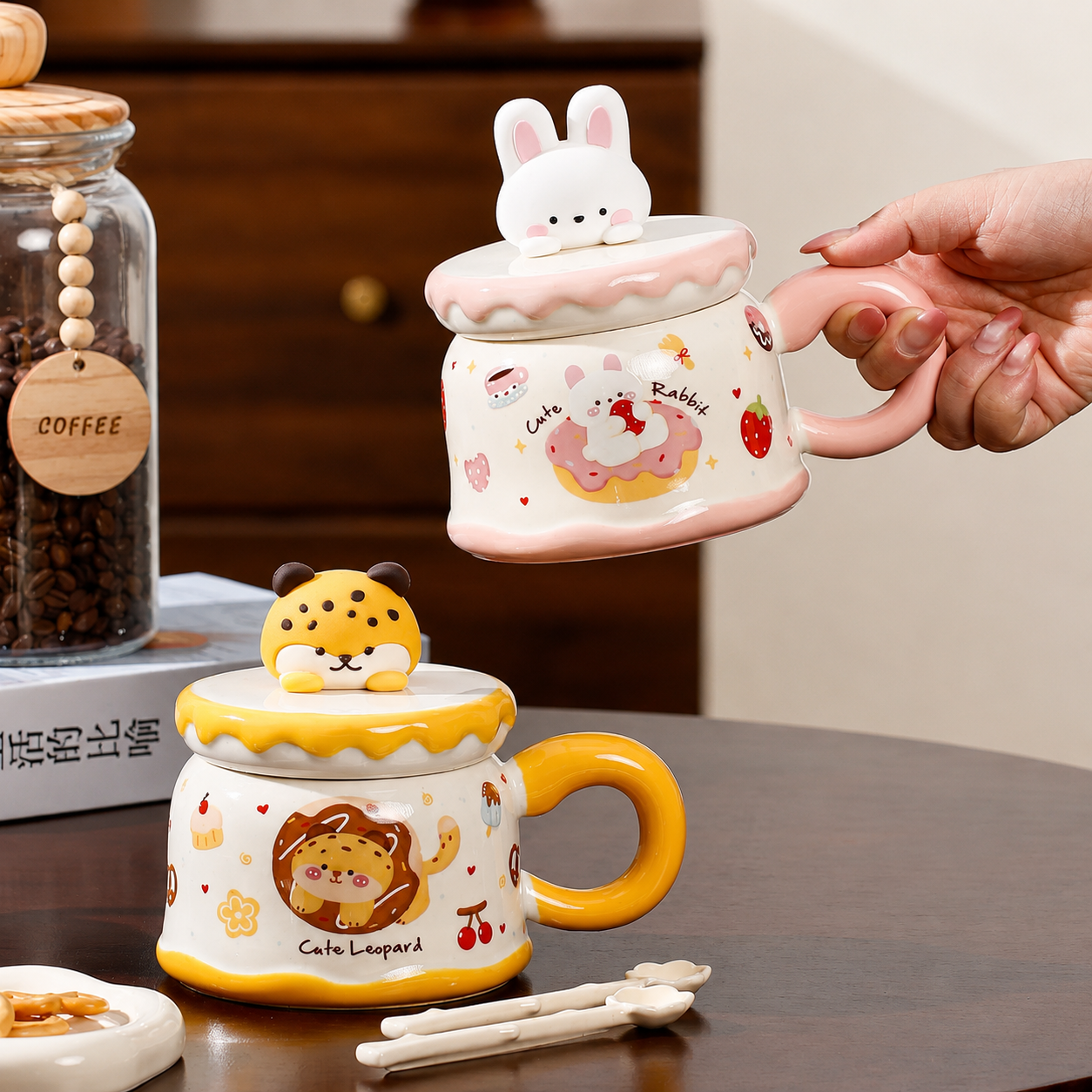 Cute Ceramic Mug Gift Set
