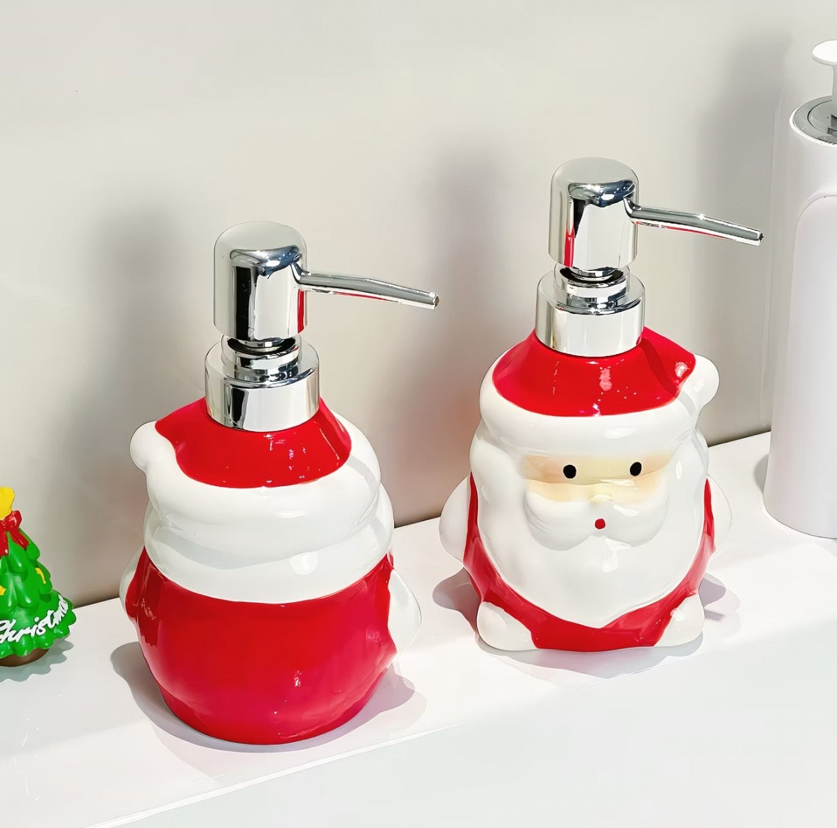 Santa Claus Ceramic Dispenser Bottle