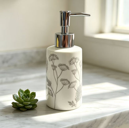 Minimalist Botanical Ceramic Dispenser Bottle