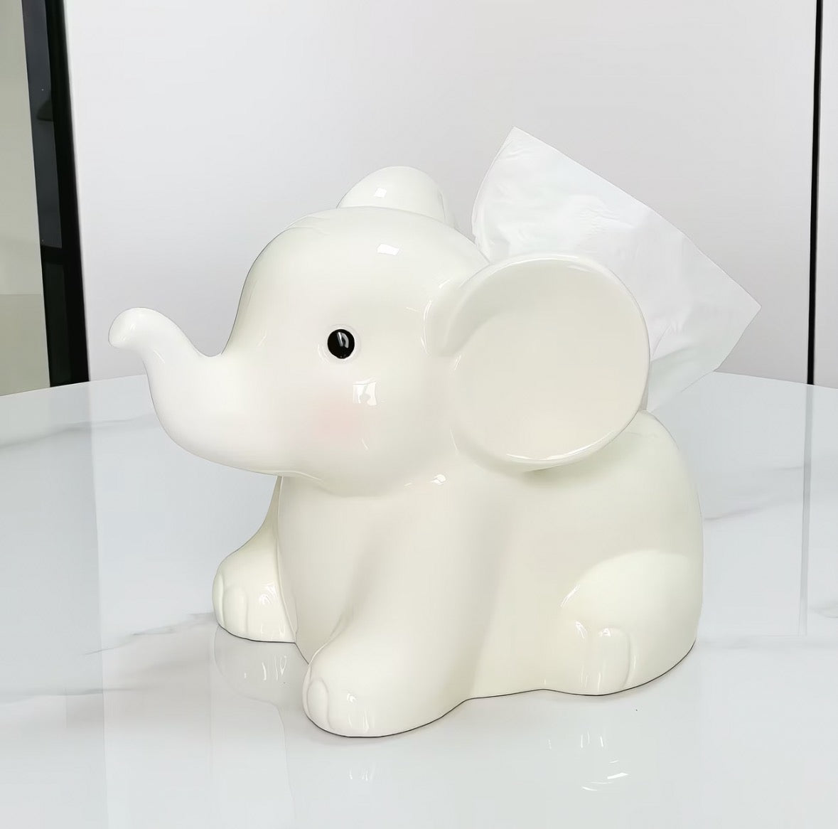Elephant Ceramic Tissue Box