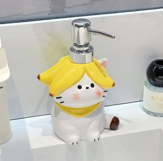 Banana Cat Ceramic Soap Dispenser
