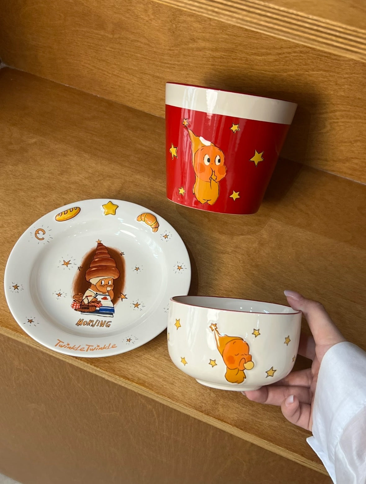 Star Character Ceramic Bowl & Plate Set