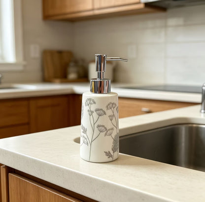 Minimalist Botanical Ceramic Dispenser Bottle