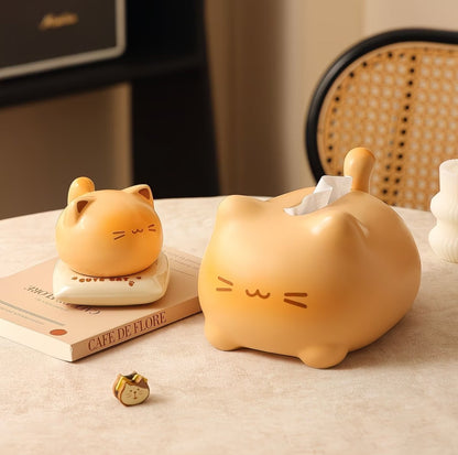 Country Cat Ceramic Tissue Box