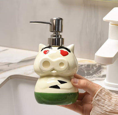 Happy Pig Ceramic Dispenser Bottle