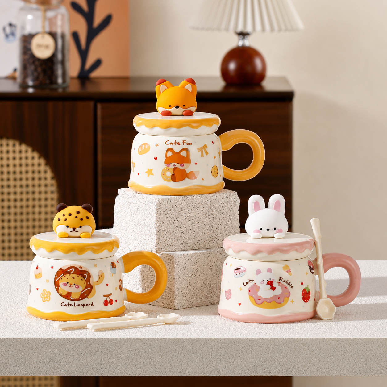 Cute Ceramic Mug Gift Set