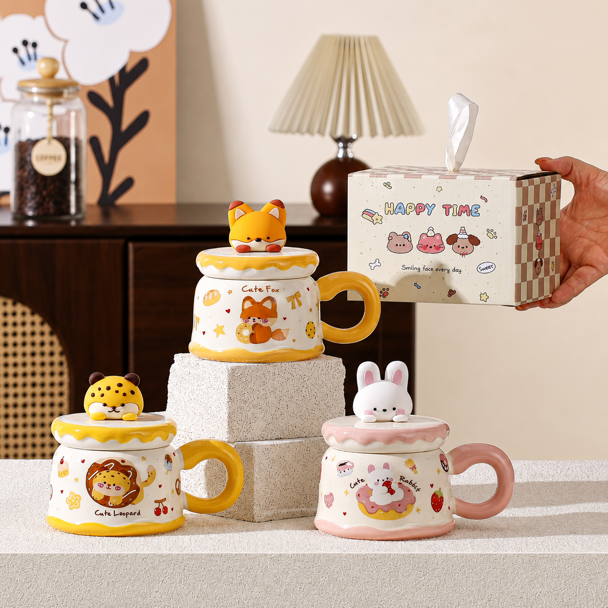 Cute Ceramic Mug Gift Set
