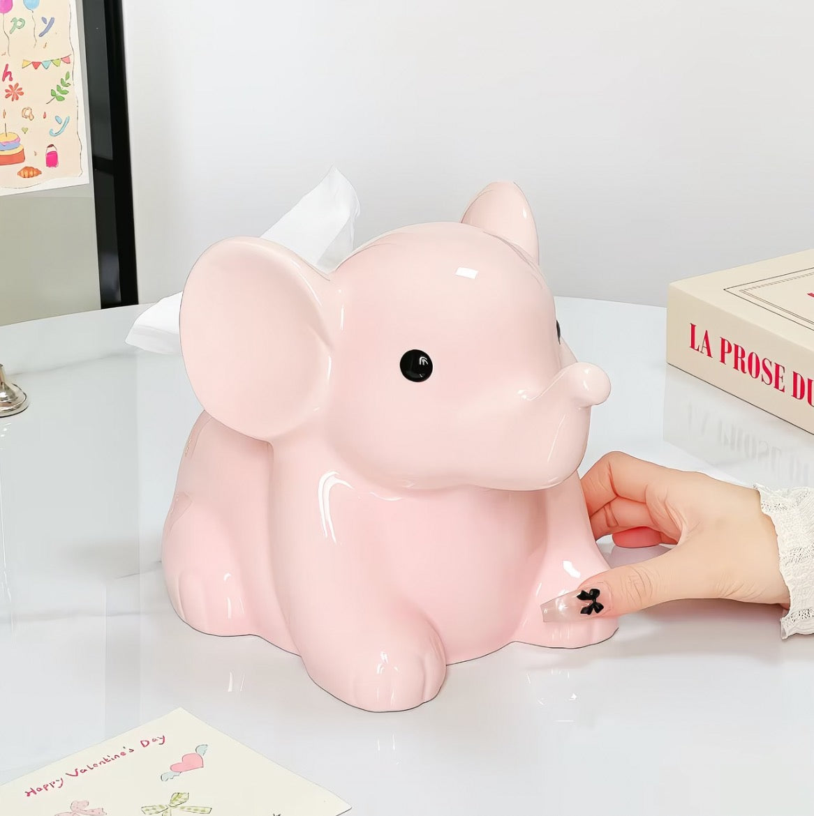 Elephant Ceramic Tissue Box