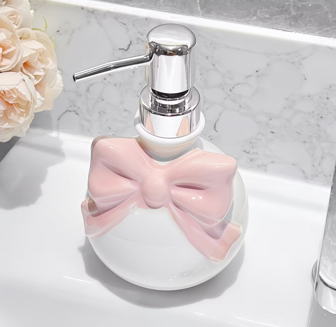 Bow Ceramic Dispenser Bottle