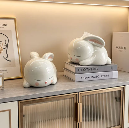 Lazy Rabbit Ceramic Tissue Box