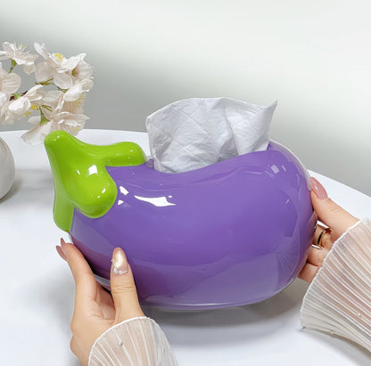 Eggplant Ceramic Tissue Box