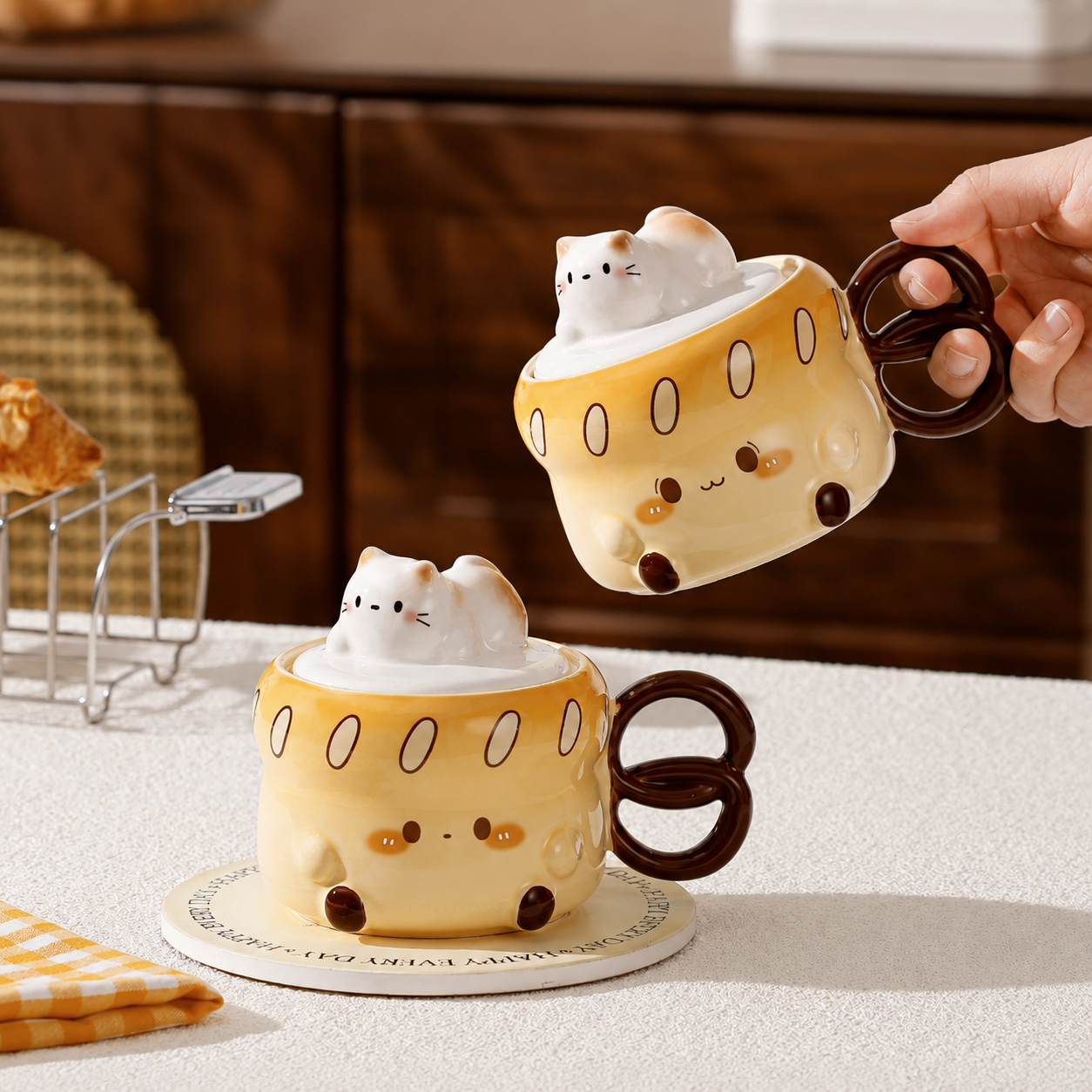 Cat Ceramic Mug Gift Set