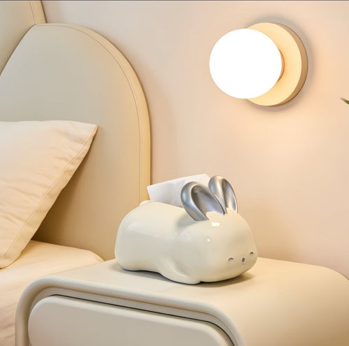 Silver-Eared Rabbit Ceramic Tissue Box