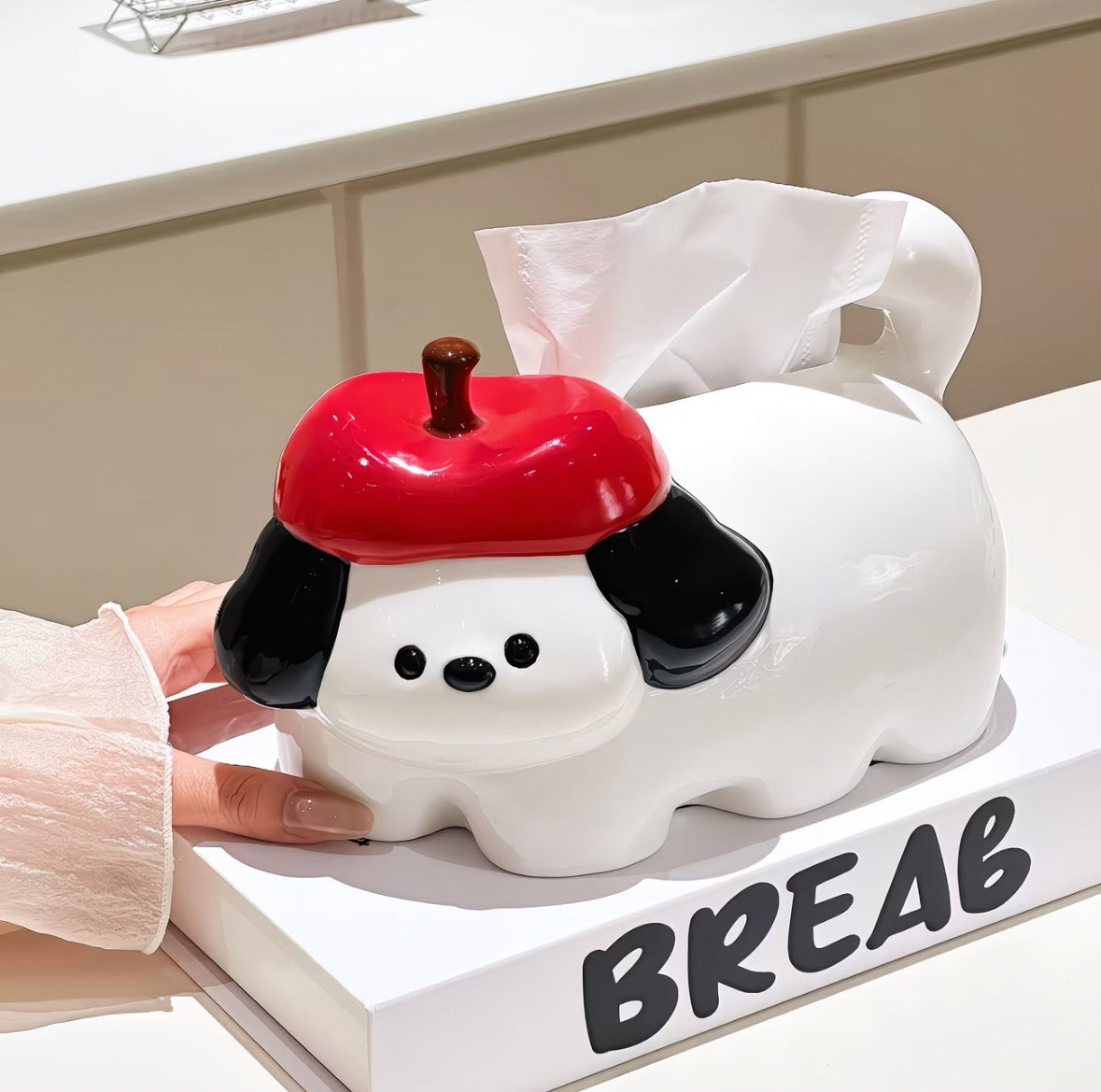 Apple Puppy Ceramic Tissue Box