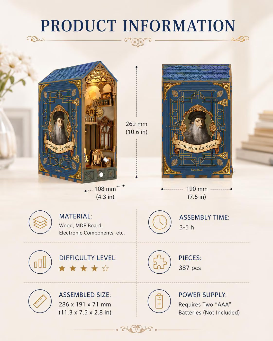 DIY Da Vinci’s Dream Book Nook Kit