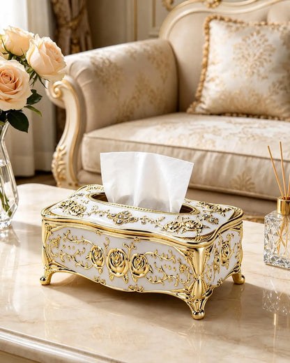 European Rose Baroque Tissue Box Cover