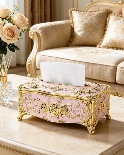 European Rose Baroque Tissue Box Cover