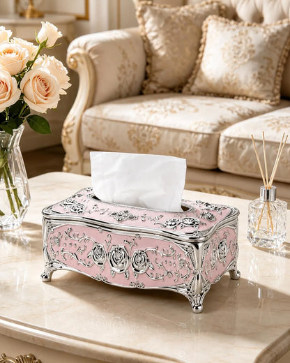 European Rose Baroque Tissue Box Cover