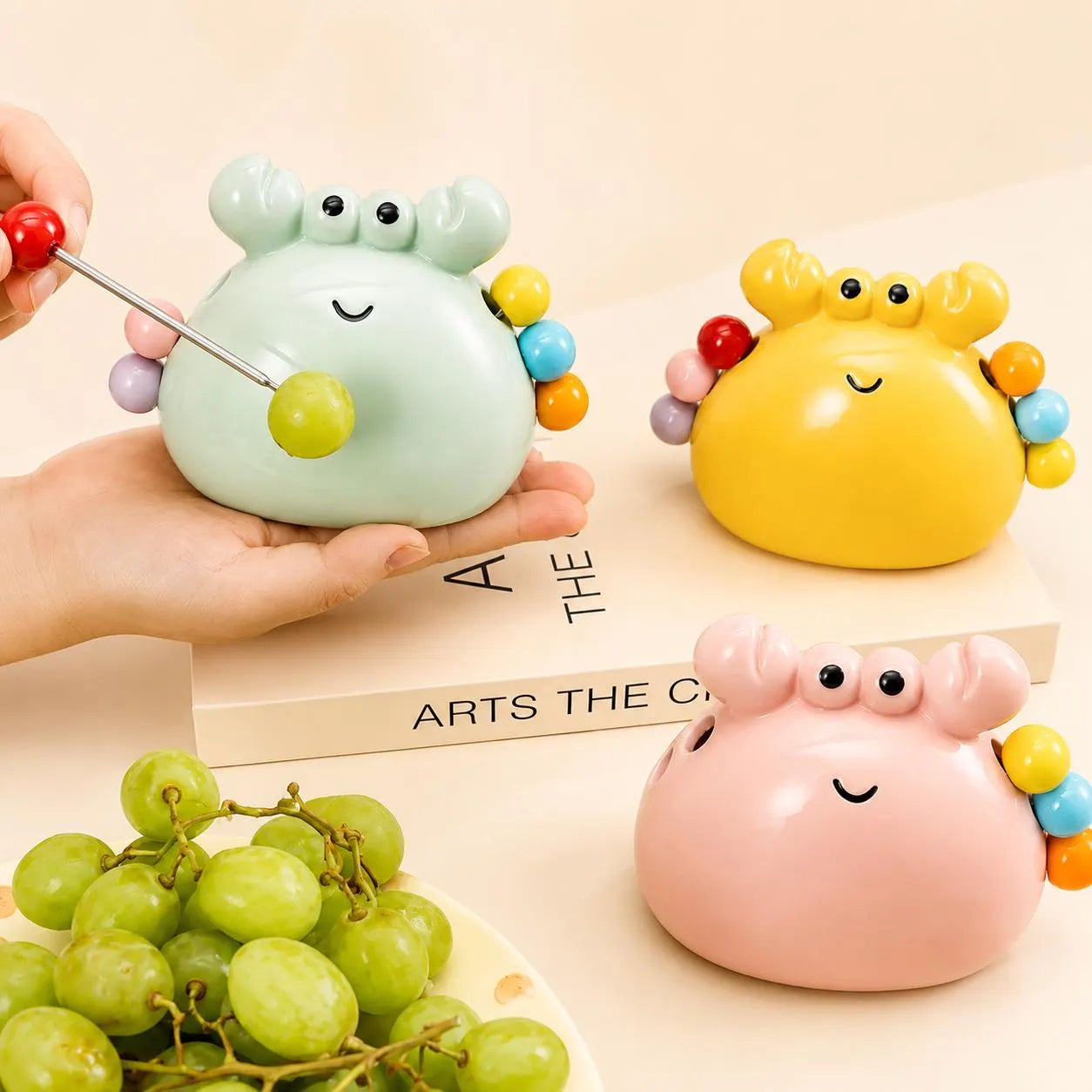 Ceramic Crab Fruit Fork Set