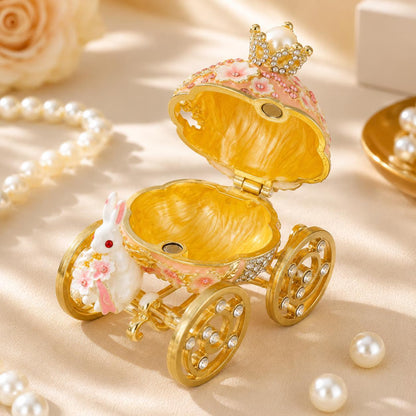 Vintage Enamel Carriage Jewelry Box