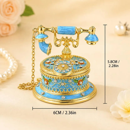 Vintage Enamel Telephone Jewelry Box