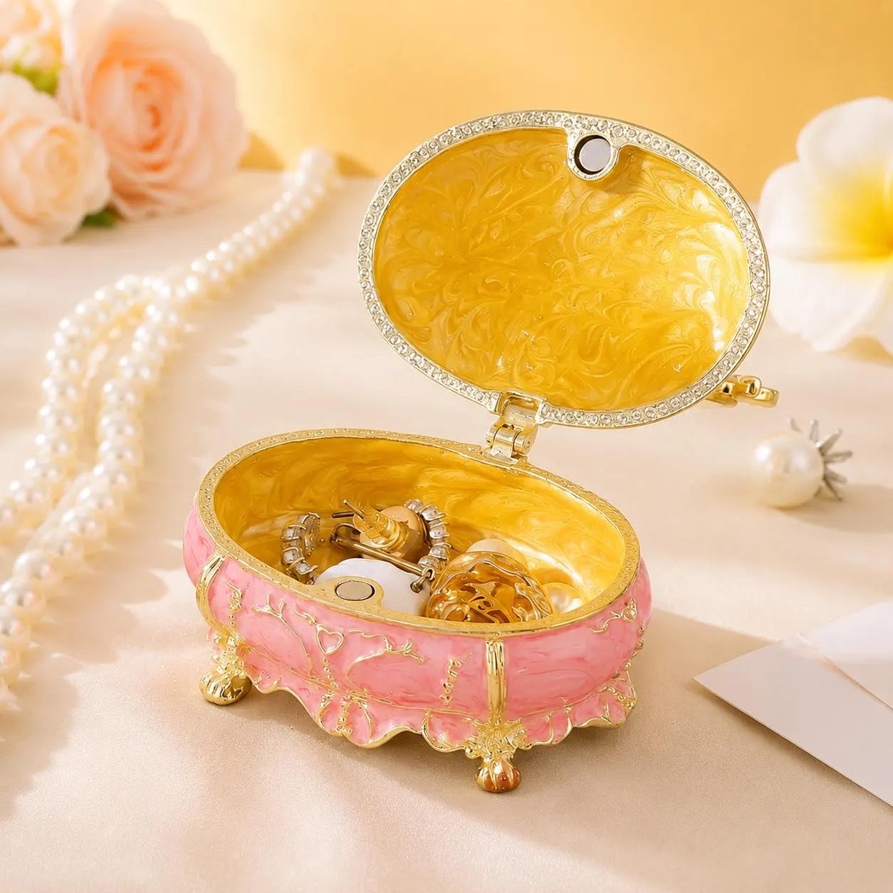 Vintage Enamel Princess Jewelry Box