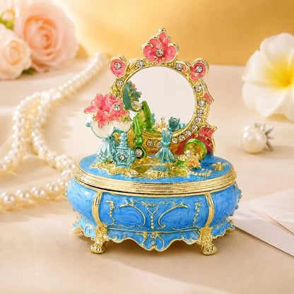 Vintage Enamel Princess Jewelry Box