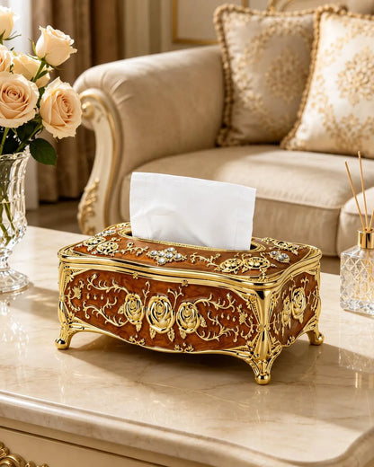 European Rose Baroque Tissue Box Cover