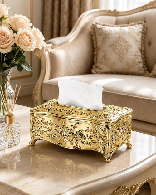 European Rose Baroque Tissue Box Cover