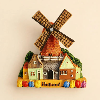 Netherlands Windmill 3D Fridge Magnet