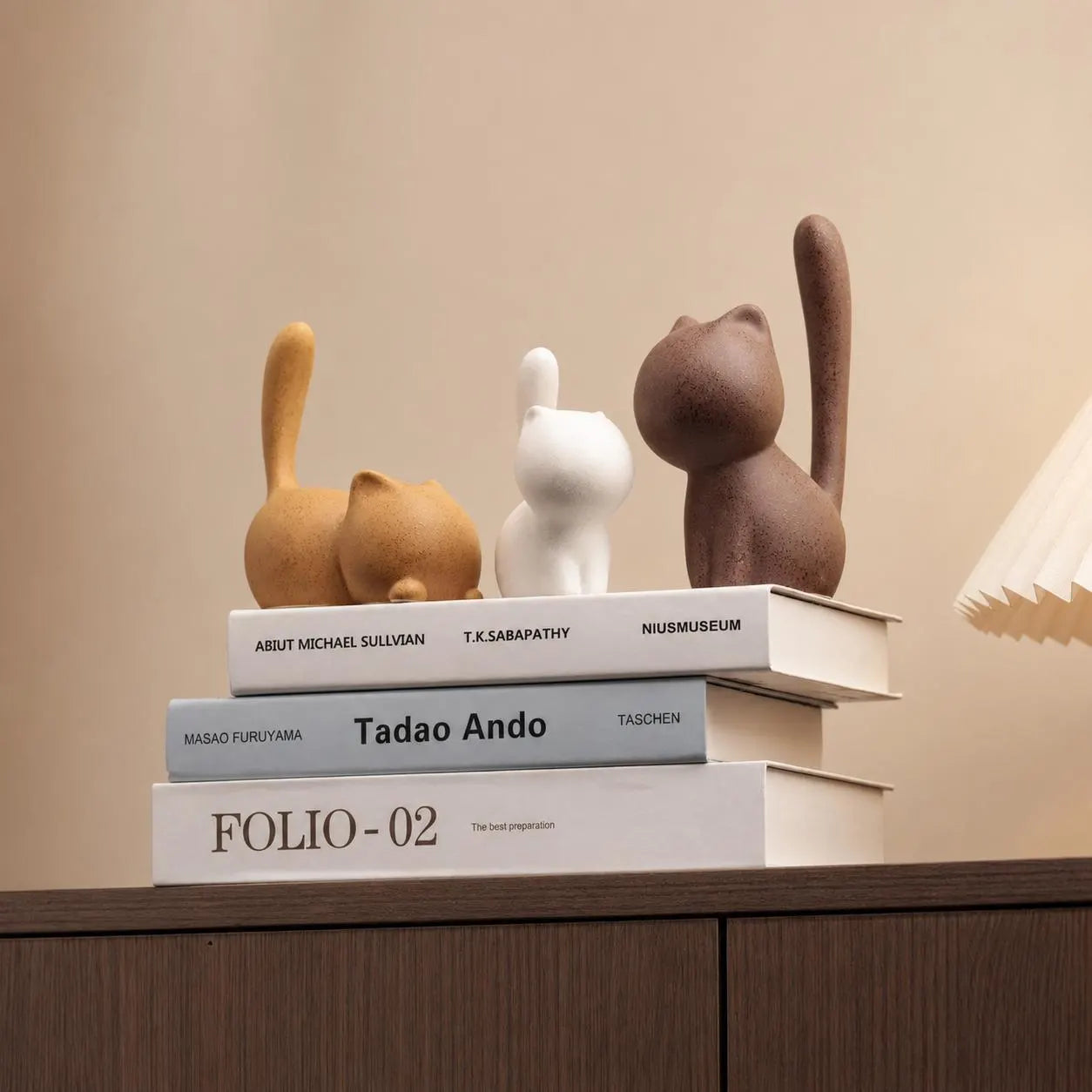 Set of 3 Ceramic Cat Figurines
