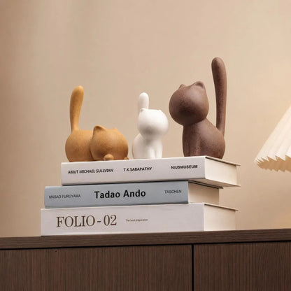 Set of 3 Ceramic Cat Figurines