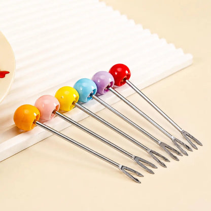 Ceramic Crab Fruit Fork Set