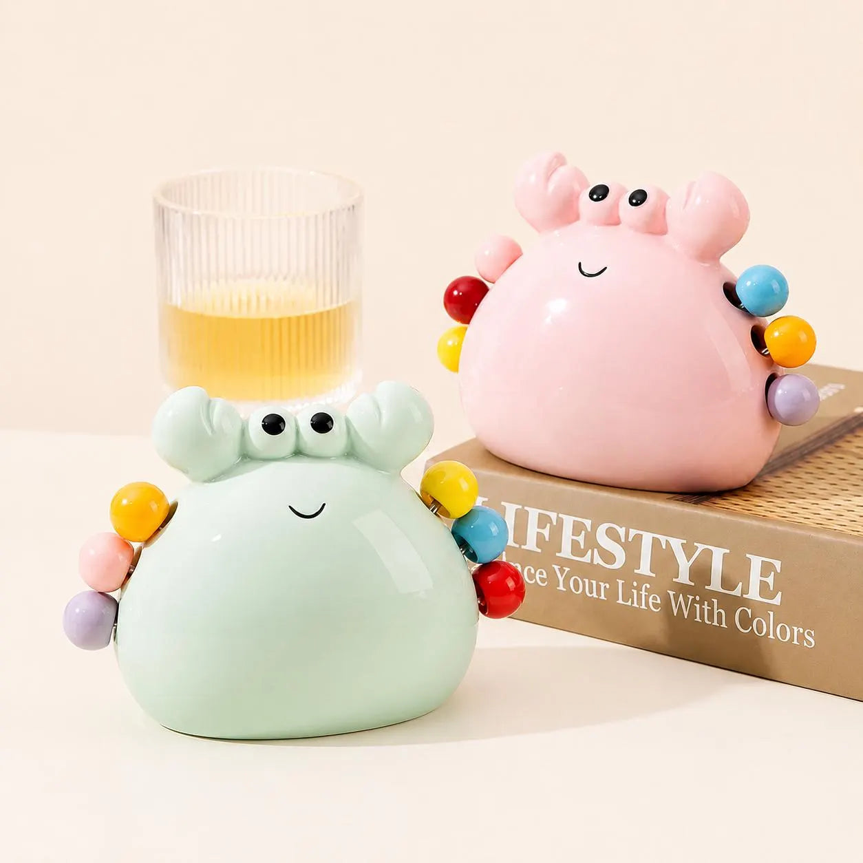 Ceramic Crab Fruit Fork Set