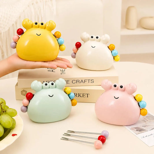 Ceramic Crab Fruit Fork Set